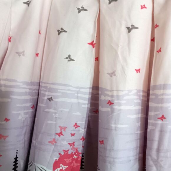 Dressever Japanese Floral Pleated Skirt XL Midi Pinks Side Zipper A-line - Picture 11 of 11